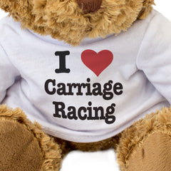 I LOVE CARRIAGE RACING - Teddy Bear - Cute Cuddly Soft Adorable - Gift Present