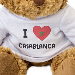 I LOVE CASABLANCA (MOROCCO FLAG) - Teddy Bear - Cute Cuddly Soft - Gift Present