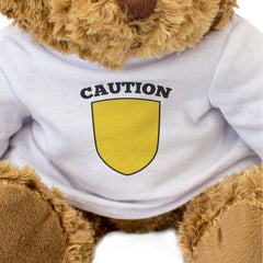 CAUTION (YELLOW FLAG) - Teddy Bear - Cute Cuddly Soft - Motorsport Gift Present