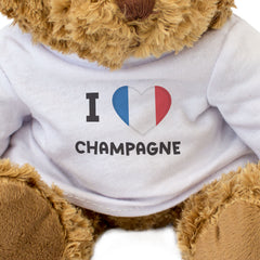 I LOVE CHAMPAGNE (FRANCE FLAG) - Teddy Bear - Cute Funny Souvenir Gift Present