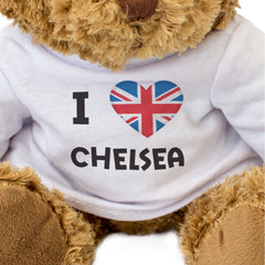 I LOVE CHELSEA (BRITISH FLAG) - Teddy Bear - Cute - Funny London Gift Present