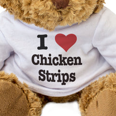 I LOVE CHICKEN STRIPS - Teddy Bear - Cute Cuddly Soft Adorable - Gift Present