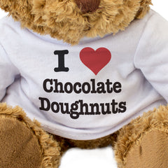 I LOVE CHOCOLATE DOUGHNUTS - Teddy Bear - Cute Cuddly Soft - Funny Gift Present