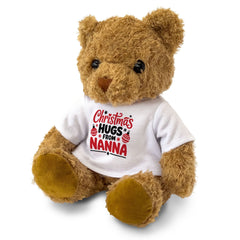 CHRISTMAS HUGS FROM NANNA - Teddy Bear - Cute Cuddly - Xmas Gift Present