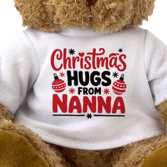 CHRISTMAS HUGS FROM NANNA - Teddy Bear - Cute Cuddly - Xmas Gift Present