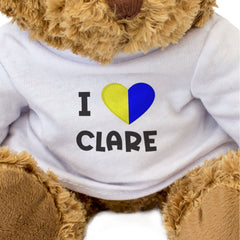 I LOVE CLARE (COUNTY COLOURS FLAG) - Teddy Bear - Cute - Ireland Gift Present