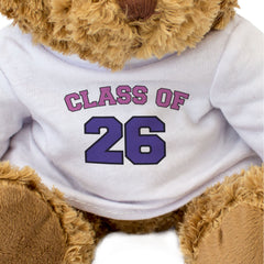 CLASS OF 26 (PINK/PURPLE) - Teddy Bear - Cute - 2026 Graduation Gift Present
