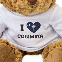 I LOVE COLUMBIA (SOUTH CAROLINA FLAG) - Teddy Bear - Cute Cuddly - Gift Present
