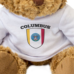 COLUMBUS CITY FLAG - Teddy Bear - Cute Cuddly Soft - Ohio Gift Present
