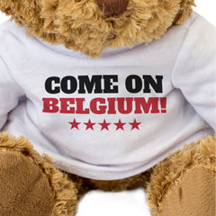 COME ON BELGIUM! - Teddy Bear - Cute Funny - Belgian Sports Fan Gift Present