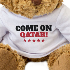 COME ON QATAR! - Teddy Bear - Cute Funny - Qatari Sports Fan Gift Present