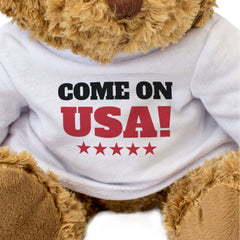 COME ON USA! - Teddy Bear - Cute Funny Soft - American Sports Fan Gift Present