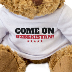 COME ON UZBEKISTAN! - Teddy Bear - Cute Funny - Uzbek Sports Fan Gift Present