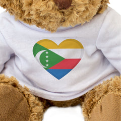 COMOROS FLAG HEART - Teddy Bear - Cute Cuddly Soft Adorable - Gift Present