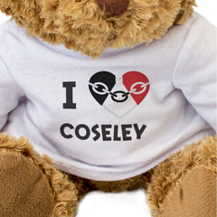 I LOVE COSELEY (BLACK COUNTRY FLAG) - Teddy Bear - Midlands Gift Present