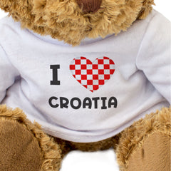 I LOVE CROATIA (ŠAHOVNICA) FLAG - Teddy Bear - Cute Cuddly Soft - Gift Present