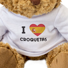 I LOVE CROQUETAS (SPAIN FLAG) - Teddy Bear - Cute Funny - Spanish Gift Present