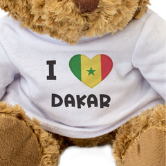 I LOVE DAKAR (SENEGAL FLAG) - Teddy Bear - Cute Cuddly - Gift Present