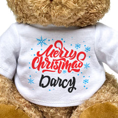 MERRY CHRISTMAS DARCY - Teddy Bear - Cute Cuddly Soft - Xmas Gift Present