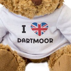 I LOVE DARTMOOR (BRITISH FLAG) - Teddy Bear - Funny Devon Souvenir Gift Present