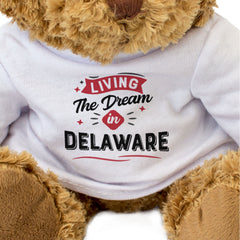 LIVING THE DREAM IN DELAWARE - Teddy Bear - Cute Cuddly - Funny Gift Present