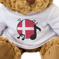 DENMARK FLAG (MUSICAL NOTES) - Teddy Bear - Danish Music Fan Gift Present