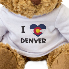 I LOVE DENVER (COLORADO FLAG) - Teddy Bear - Cute Cuddly - Gift Present
