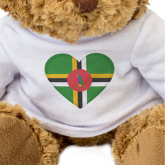 DOMINICA FLAG HEART - Teddy Bear - Cute Cuddly Soft Adorable - Gift Present