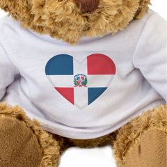 DOMINICAN REPUBLIC FLAG HEART - Teddy Bear - Cute Cuddly Soft - Gift Present