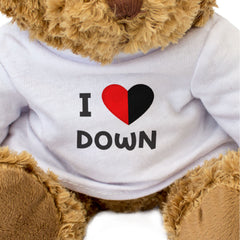 I LOVE DOWN (COUNTY COLOURS FLAG) - Teddy Bear - Cute - Ireland Gift Present