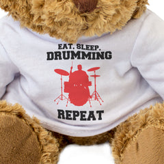 EAT SLEEP DRUMMING REPEAT - Teddy Bear - Cute - Funny Drummer Gift Present