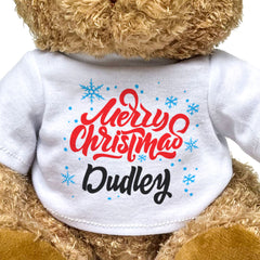 MERRY CHRISTMAS DUDLEY - Teddy Bear - Cute Cuddly Soft - Xmas Gift Present