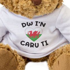 DW I'N CARU TI (WELSH FLAG) - Teddy Bear - I Love You Romantic Gift Present