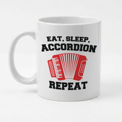 EAT SLEEP ACCORDION REPEAT - Mug - Funny Music Accordionist Gift Present