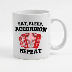 EAT SLEEP ACCORDION REPEAT - Mug - Funny Music Accordionist Gift Present