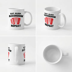 EAT SLEEP ACCORDION REPEAT - Mug - Funny Music Accordionist Gift Present