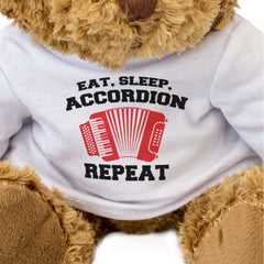 EAT SLEEP ACCORDION REPEAT - Teddy Bear - Funny Music Accordionist Gift Present