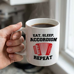 EAT SLEEP ACCORDION REPEAT - Mug - Funny Music Accordionist Gift Present