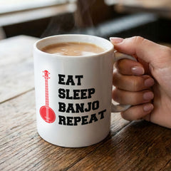 EAT SLEEP BANJO REPEAT - Mug - Funny Music Gift Present