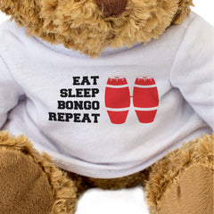 EAT SLEEP BONGO REPEAT - Teddy Bear - Cute Funny Soft - Music Gift Present