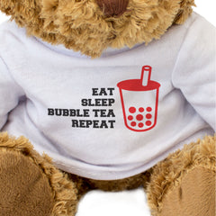EAT SLEEP BUBBLE TEA REPEAT - Teddy Bear - Cute Cuddly - Funny Gift Present