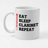 EAT SLEEP CLARINET REPEAT - Mug - Funny Music Clarinetist Gift Present