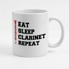 EAT SLEEP CLARINET REPEAT - Mug - Funny Music Clarinetist Gift Present