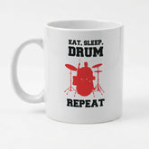 EAT SLEEP DRUMS REPEAT - Mug - Funny Music Drummer Gift Present