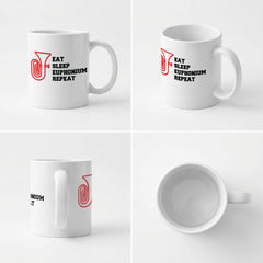 EAT SLEEP EUPHONIUM REPEAT - Mug - Funny Music Euphonist Gift Present