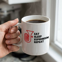 EAT SLEEP EUPHONIUM REPEAT - Mug - Funny Music Euphonist Gift Present