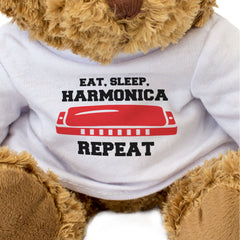 EAT SLEEP HARMONICA REPEAT - Teddy Bear - Funny - Music Harmonicist Gift Present