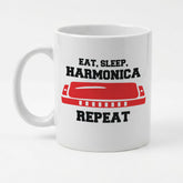 EAT SLEEP HARMONICA REPEAT - Mug - Funny Music Harmonicist Gift Present