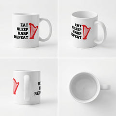 EAT SLEEP HARP REPEAT - Mug - Funny Music Harpist Gift Present