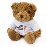 EAT SLEEP JAVELIN REPEAT (MALE ATHLETE) - Teddy Bear - Cute - Funny Gift Present